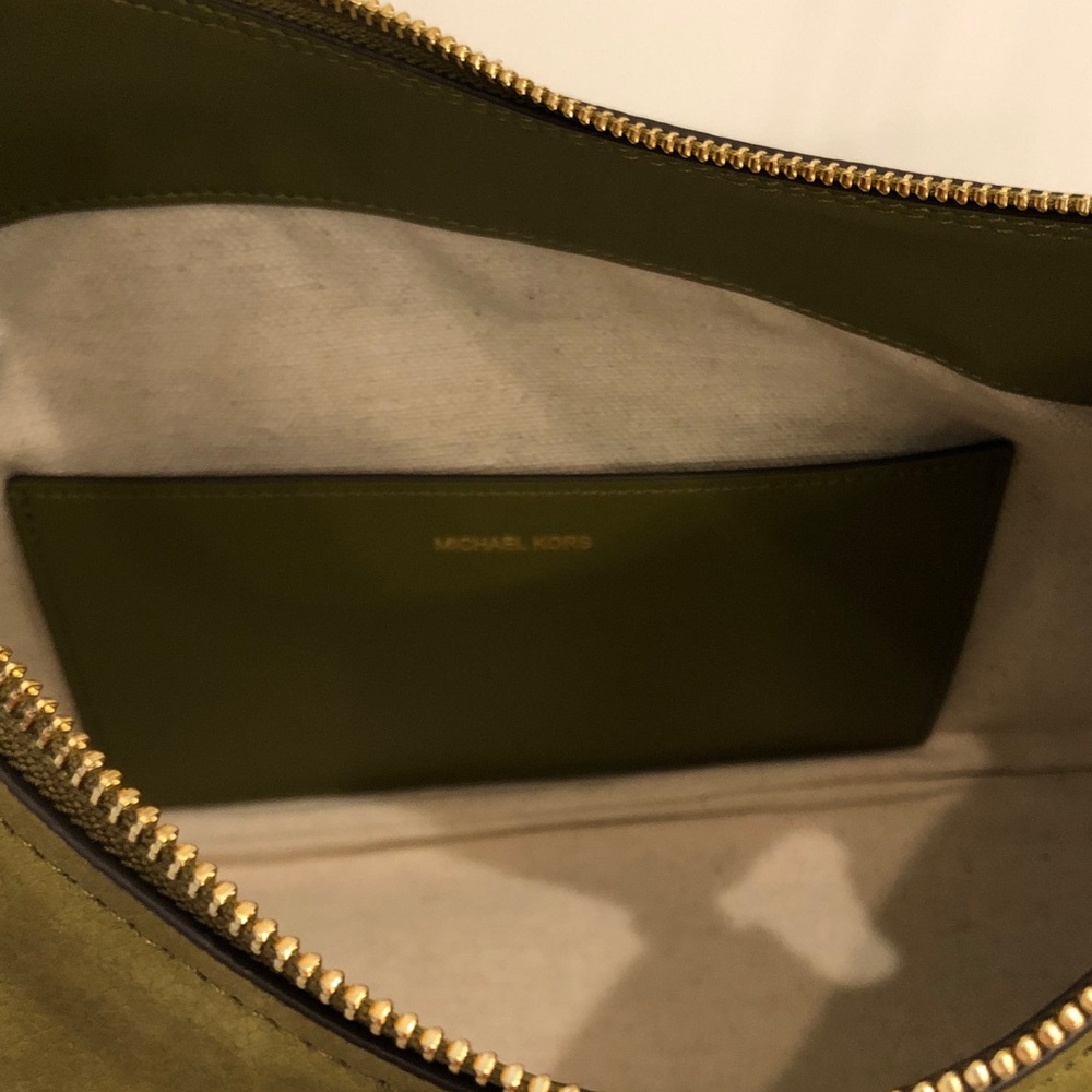 Michael Kors Olive Suede Hobo with Gold Hardware - Picture 7 of 9
